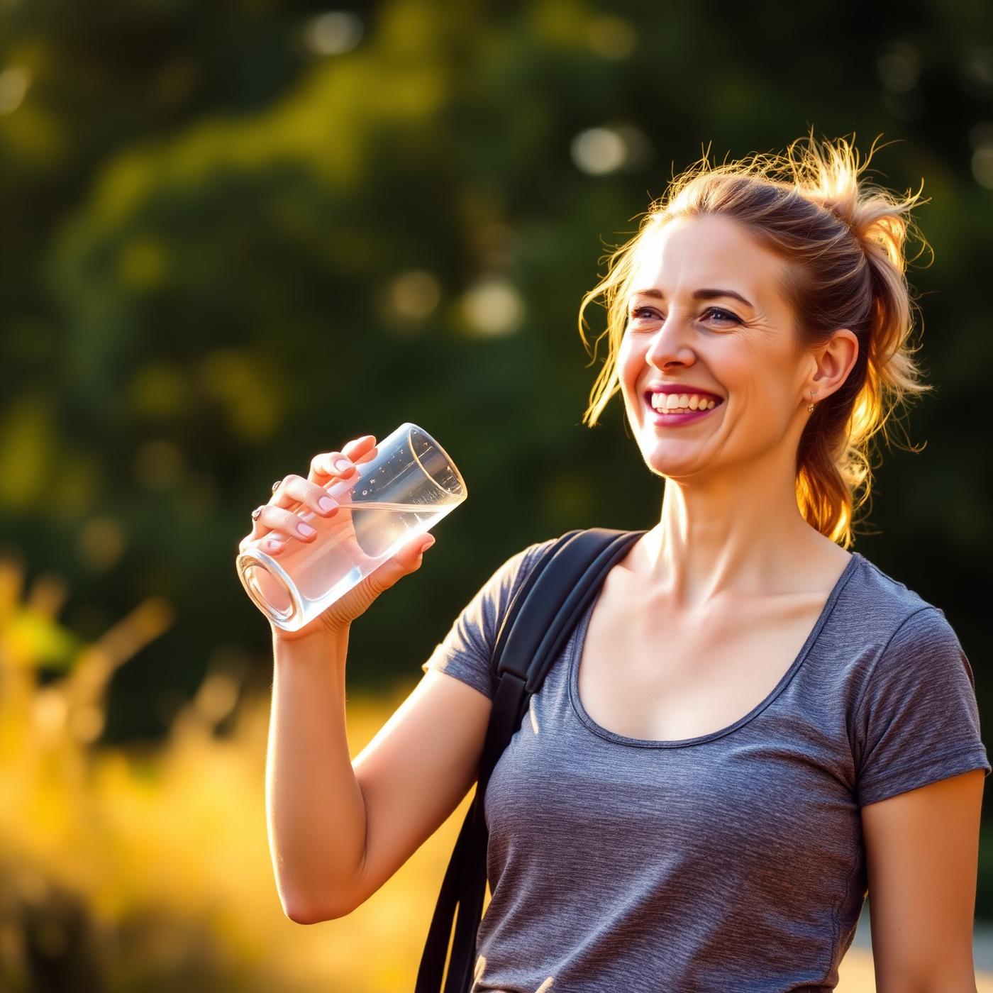 Smiling woman enjoying a healthy active lifestyle
